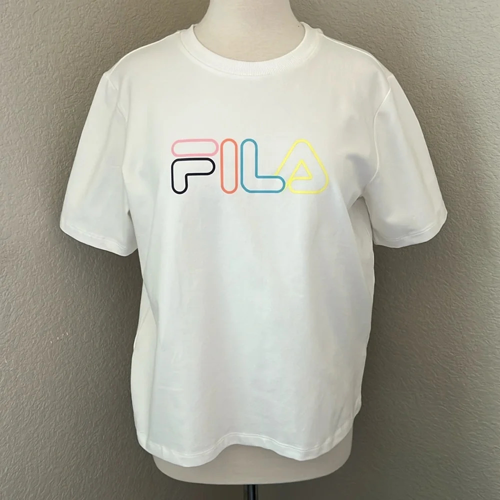 FILA white super stretch short sleeve tshirt